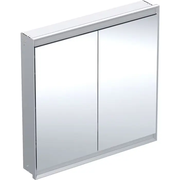 Szafka z lustrem one z comfortlight i dwojgiem drzwi, montaż podtynkowy, wysokość 90 cm b=90cm, aluminium anodyzowane 505.803.00.1 | Dodaj do koszyka