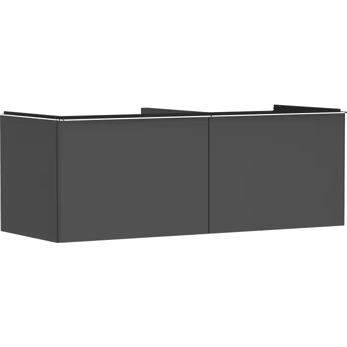 Xelu q szafka pod szlifowaną umywalkę wpuszczaną w blat z 2 szufladami 1360/550, szary diament matowy, uchwyt chrom 54067000 | Oszczędź więcej