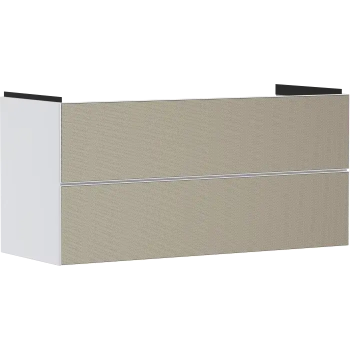 Xevolos e szafka pod umywalkę wiszącą z 2 szufladami 1180/475, biały matowy, front brąz strukturalny 54184390 - Sprawdzony wybór