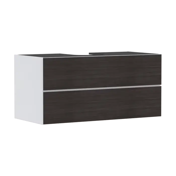 Xevolos e szafka pod szlifowaną umywalkę wpuszczaną w blat z 2 szufladami 1180/550, biały matowy, front ciemny dąb 54193730 | Klienci polecają