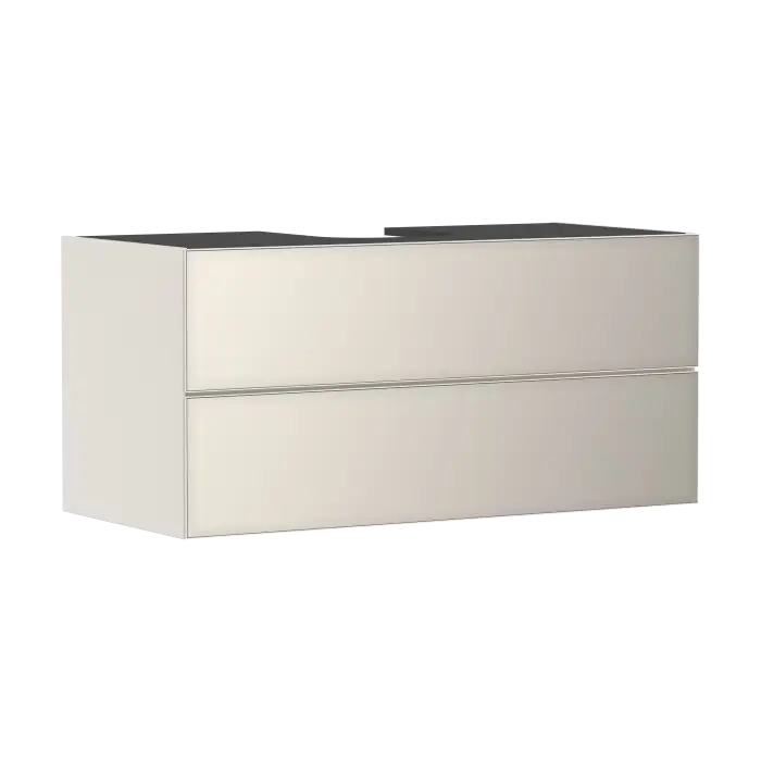 Nowość - Xevolos e szafka pod szlifowaną umywalkę wpuszczaną w blat z 2 szufladami 1180/550, piaskowy beż matowy, front piaskowy beż metaliczny 54194790
