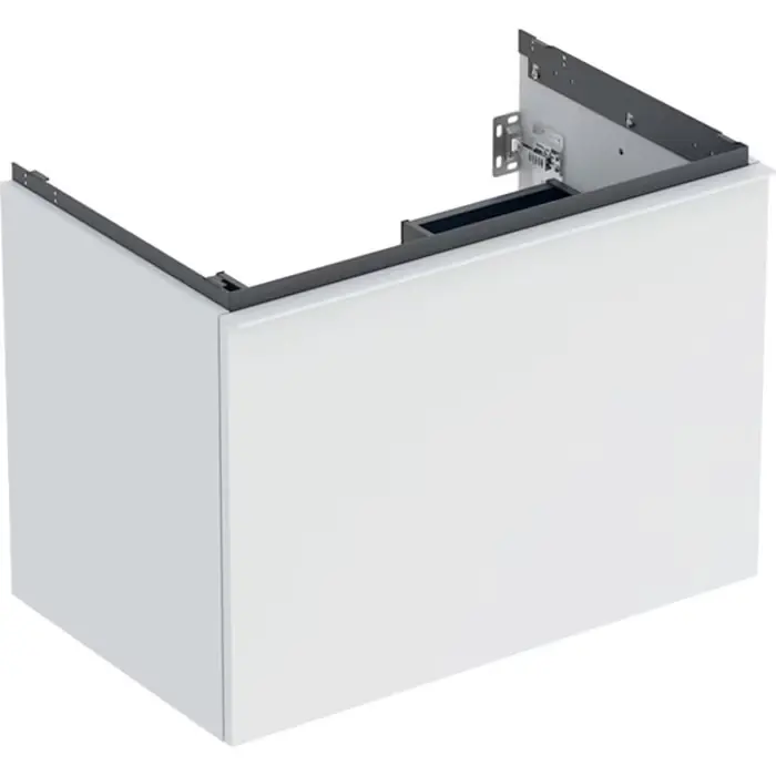 Sprawdzony produkt | Szafka pod umywalkę acanto, z szufladą i szufladą wewnętrzną szerokość umywalki=75cm, korpus i front biały / lakierowany matowy, uchwyt biały / powlekany proszkowo, matowy 503.004.01.3