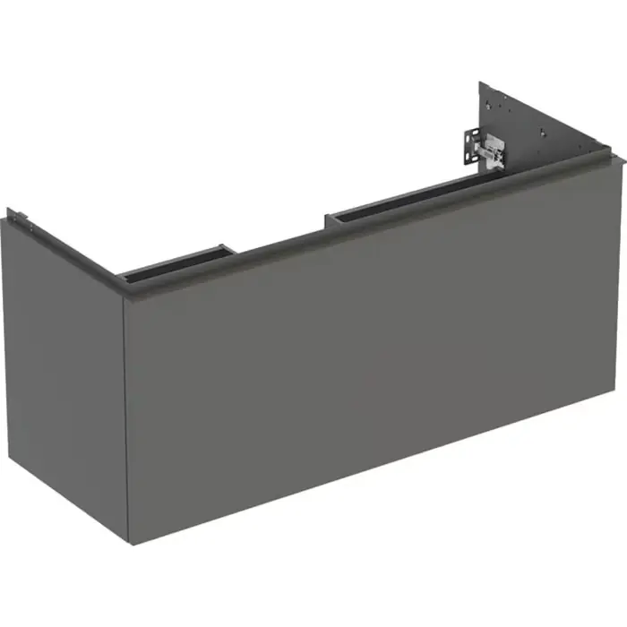 Produkt premium | Szafka pod umywalkę acanto, z szufladą i szufladą wewnętrzną szerokość umywalki=120cm, korpus i front lava / lakierowany matowy, uchwyt lava / malowany proszkowo, matowy 503.006.JK.1