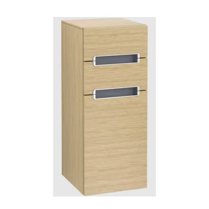 Kupuj bezpiecznie - Subway 2.0 szafka boczna, 1 drzwi, 2 szuflady, 356 x 857 x 370 mm, nordic oak / glass silver grey A7131RVJ