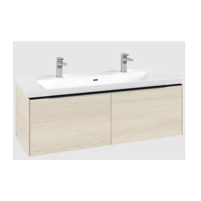 Hit sprzedaży | Subway 3.0 szafka podumywalkowa, z oświetleniem, 2 elementy wysuwane, 1272 x 429 x 478 mm, white oak C601L1AA