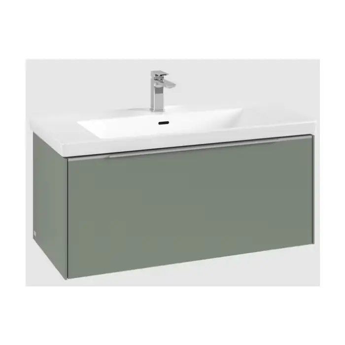 Ograniczona ilość - Subway 3.0 szafka podumywalkowa, z oświetleniem, 1 element wysuwany, 973 x 429 x 478 mm, soft green C569L0AF