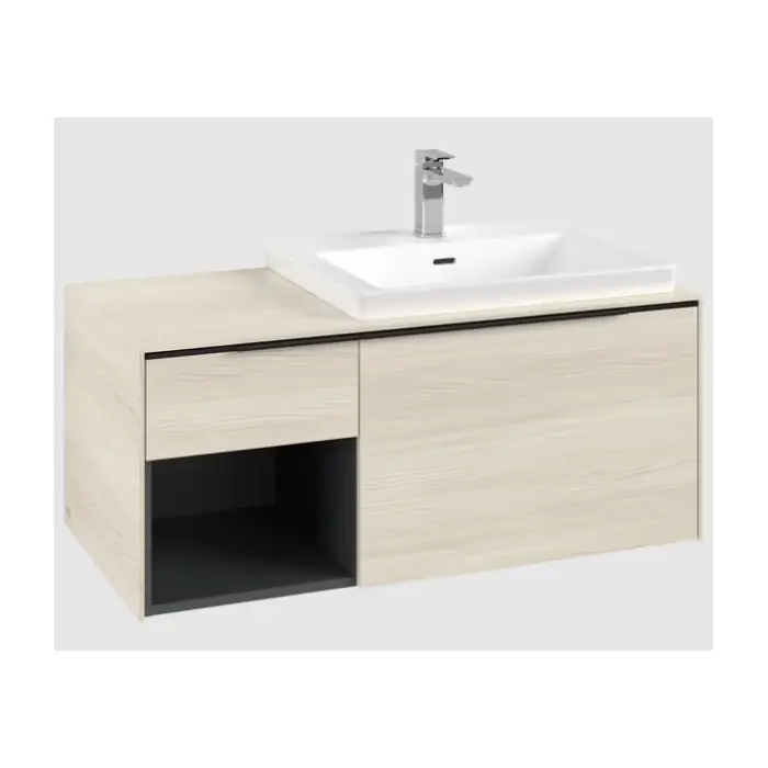 Produkt wysokiej jakości - Subway 3.0 szafka podumywalkowa, z oświetleniem, 2 elementy wysuwane, 1001 x 423 x 516 mm, white oak / white oak C571L1AA