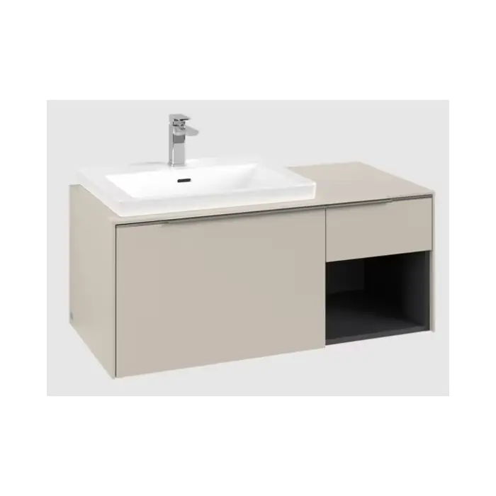 Wyprzedaż zapasów - Subway 3.0 szafka podumywalkowa, z oświetleniem, 2 elementy wysuwane, 1001 x 423 x 516 mm, cashmere grey / cashmere grey C572L0VN
