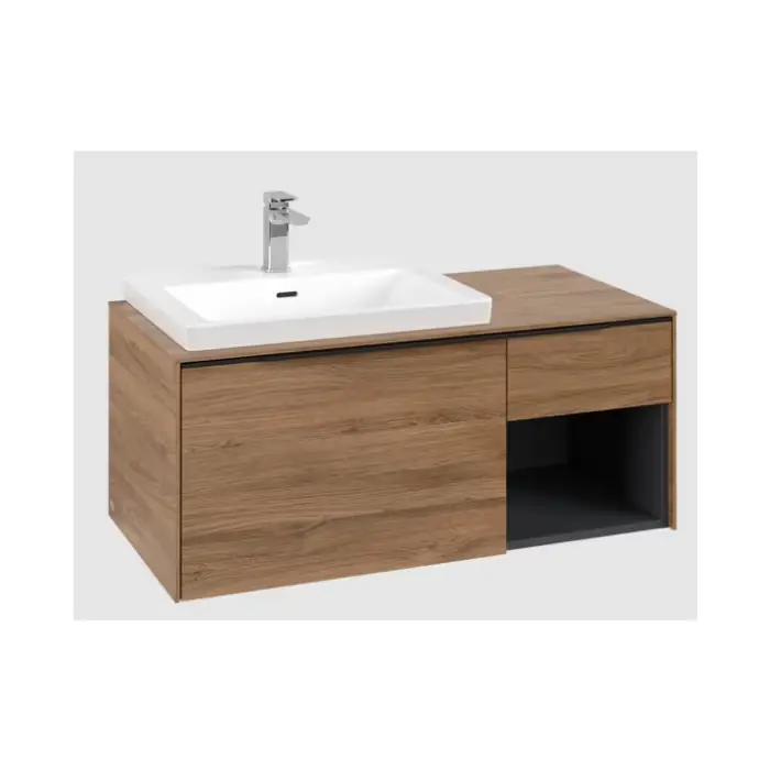 Subway 3.0 szafka podumywalkowa, z oświetleniem, 2 elementy wysuwane, 1001 x 423 x 516 mm, oak kansas / oak kansas C572L1RH - Produkt premium