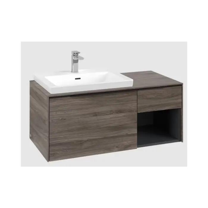 Najwyższa jakość - Subway 3.0 szafka podumywalkowa, z oświetleniem, 2 elementy wysuwane, 1001 x 423 x 516 mm, stone oak / stone oak C572L1RK