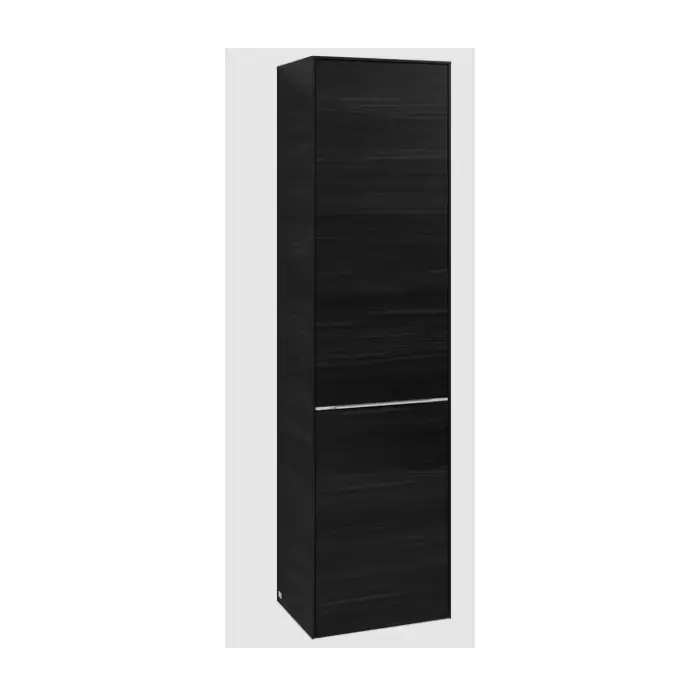 Sprawdzony produkt - Subway 3.0 szafka wysoka, 1 drzwi, 1 uchylny kosz na pranie, 450 x 1710 x 362 mm, black oak / black oak C59300AB