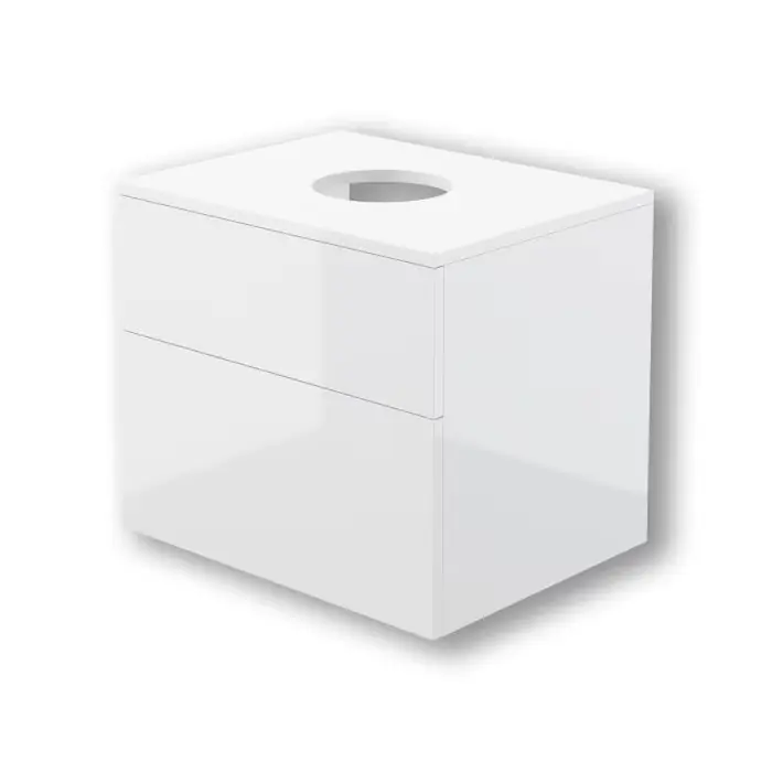 Szafka umywalkowa prizma, z blatem, 600x470x520, biały połysk SDI 6B61 | Okazja
