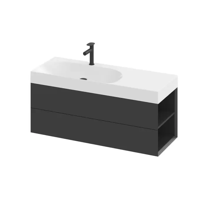 Szafka pod umywalkę sd lite 120 p wersja prawa, czarny mat X000001892 | Rabat
