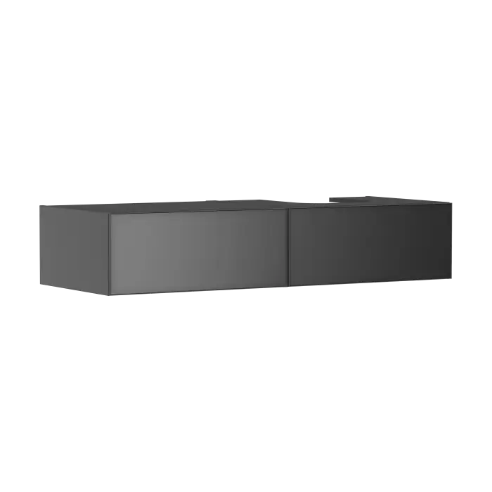 Xevolos e szafka pod szlifowaną umywalkę wpuszczaną w blat/nablatową po prawej stronie z 2 szufladami 1370/550, szary łupek matowy, front szary łupek metaliczny 54324770 - Na zamówienie