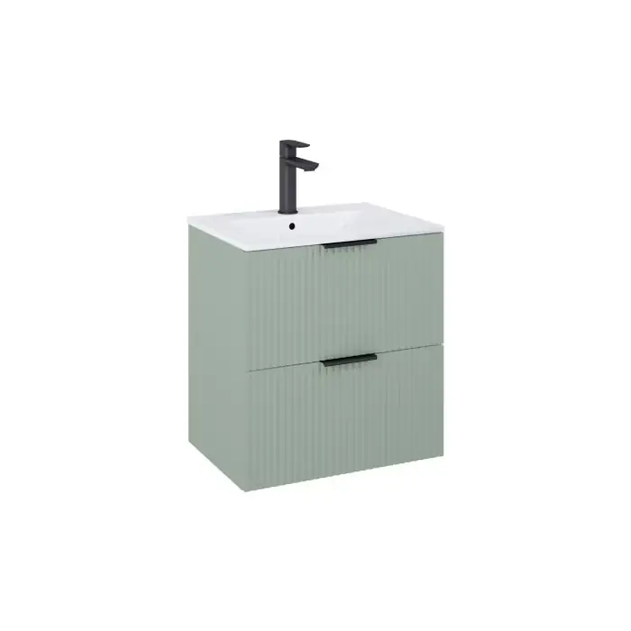Wygodne zakupy | Reef szafka łazienkowa 60 cm z 2 szufladami, do kompletacji z umywalką hebe, szałwia A857954147