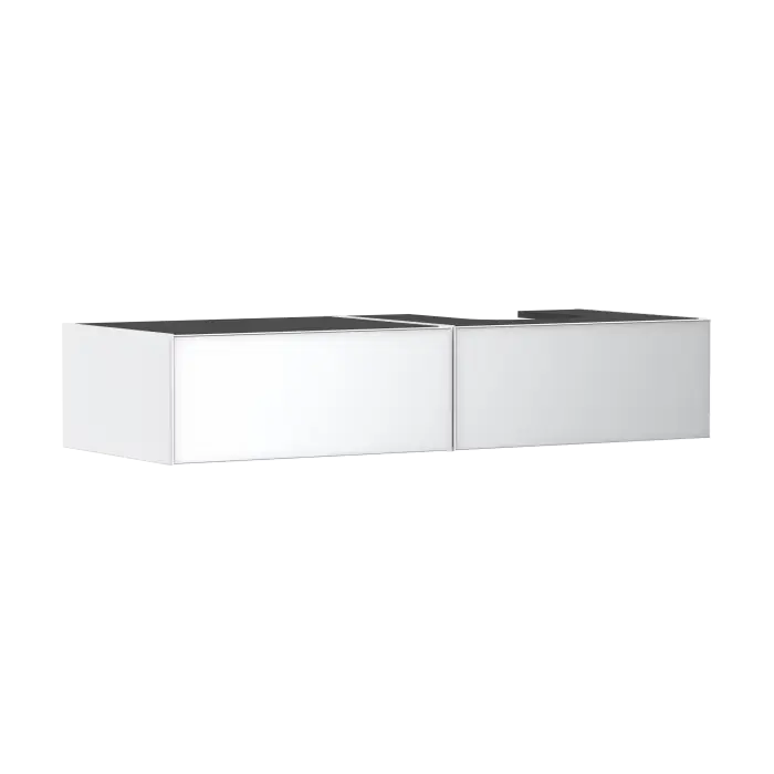 Xevolos e szafka pod szlifowaną umywalkę wpuszczaną w blat/nablatową po prawej stronie z 2 szufladami 1370/550, biały matowy, front biały metaliczny 54322320 - Top produkt
