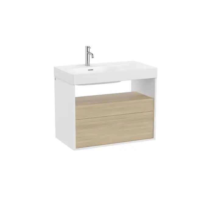 Meridian Szafka łazienkowa 80 cm z 2 szufladami i otwartą półką A858107607 - Top produkt