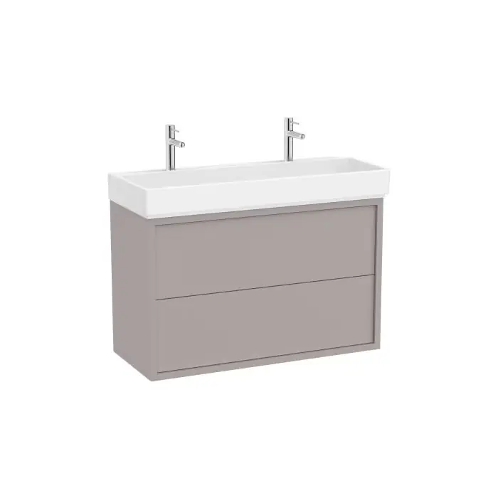 Superoferta - Tura zestaw łazienkowy unik z 2 szufladami 100 cm, niecka umieszczona centralnie, dwa otwory na baterię A852036559