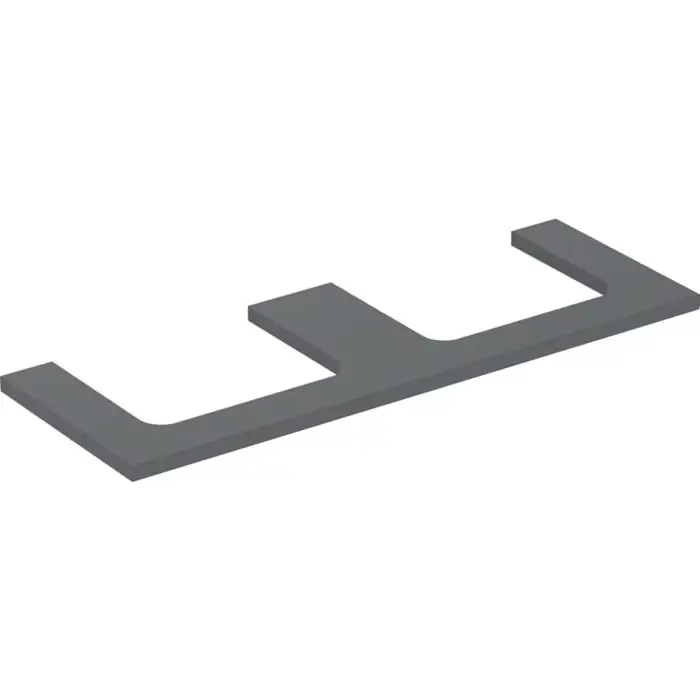 Blat pod umywalkę one z wycięciem, do prostokątnej umywalki nablatowej b=133.8cm, lava, przekrój=lewa i prawa strona, lakierowany matowy 505.286.00.3 - Nowość w sprzedaży