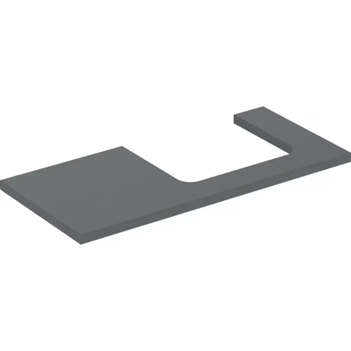 Dobra cena - Blat pod umywalkę one z wycięciem, do prostokątnej umywalki nablatowej b=104.2cm, lava, przekrój=prawa strona, lakierowany matowy 505.324.00.3