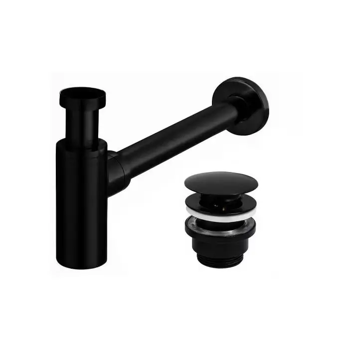 Uniwersalny syfon z korkiem klik-klak /black mat/ REA-A5215 - Tylko w tym tygodniu