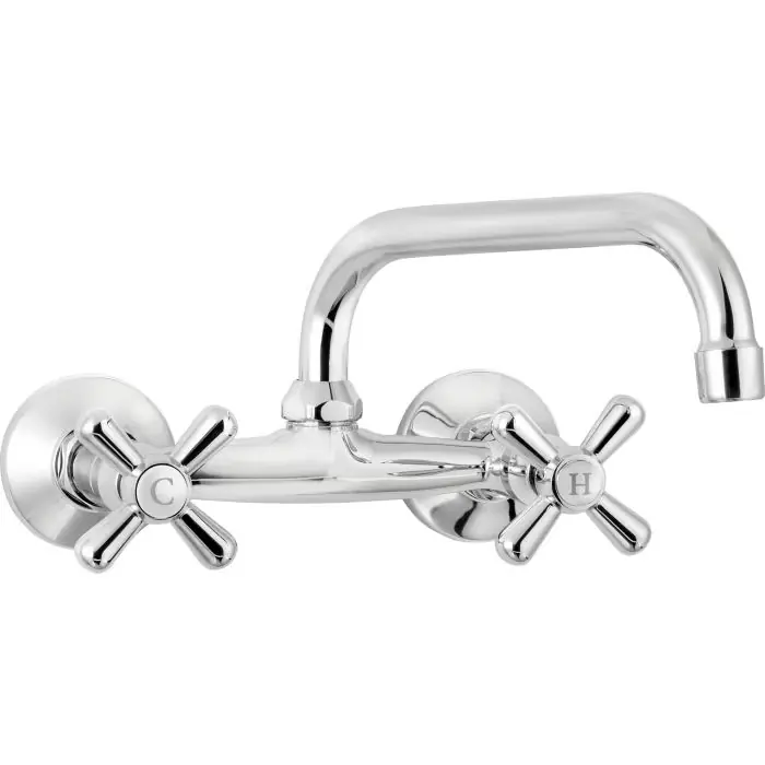 Symetrio chrom bateria umywalkowa ścienna BOS 050D | Ograniczona ilość
