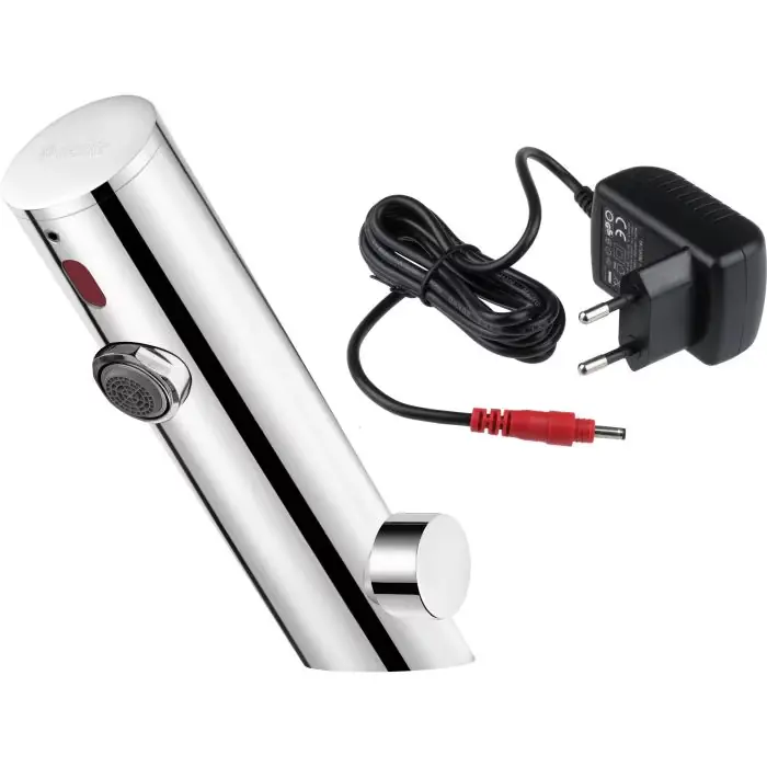 Prosto z fabryki - Sense chrom polerowany sensorowa bateria umywalkowa stojąca z regulacją temperatury (zasilacz 230/6v) BQR P29V
