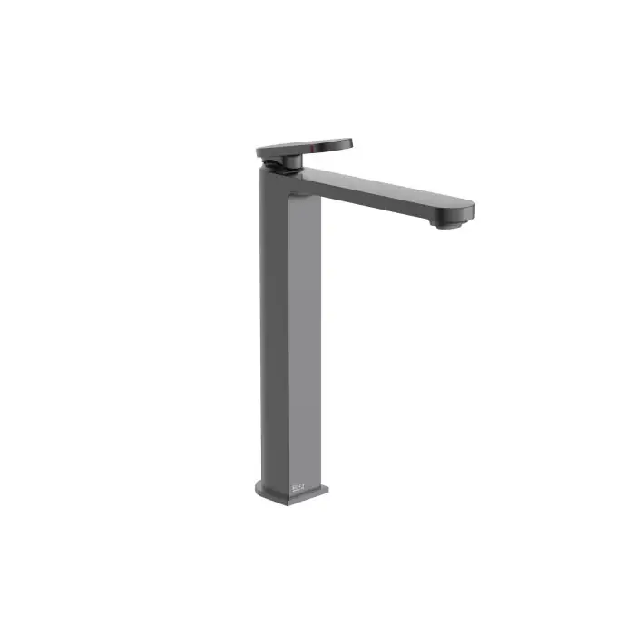 Kay Bateria umywalkowa jednouchwytowa wysoka Cold Start z korkiem click-clack pvd brushed graphite A5A347GGM0 | Rabat