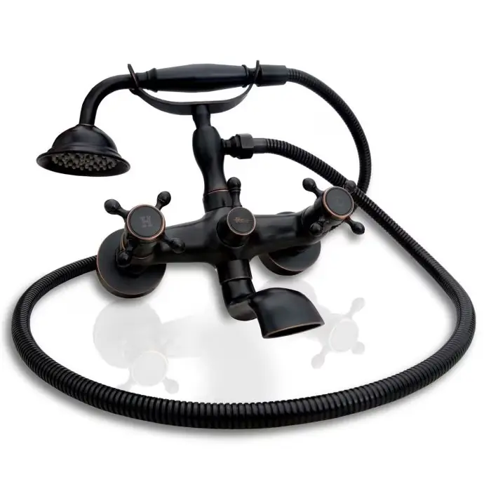 Bateria prysznicowa z wężem i słuchawką retro old black REA-B0224 - Skorzystaj z oferty