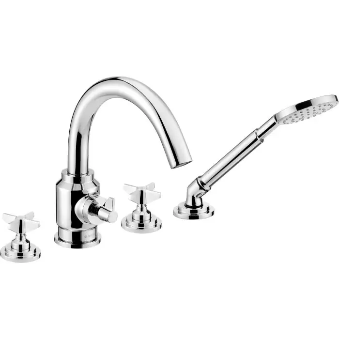 Popularny produkt - Temisto chrom bateria wannowa 4-otworowa z kompletem natryskowym BQT 014D