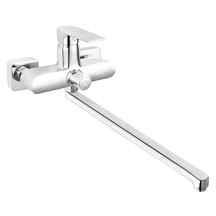 Produkt polecany - Algeo square bateria wannowa z wylewką 350mm, bez zestawu natryskowego, chrom BAQ5A