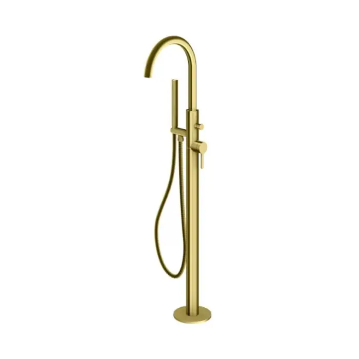 Axel brushed gold bateria wannowa wolnostojąca z obrotową wylewką QF1165AGDB | Sprawdzony wybór