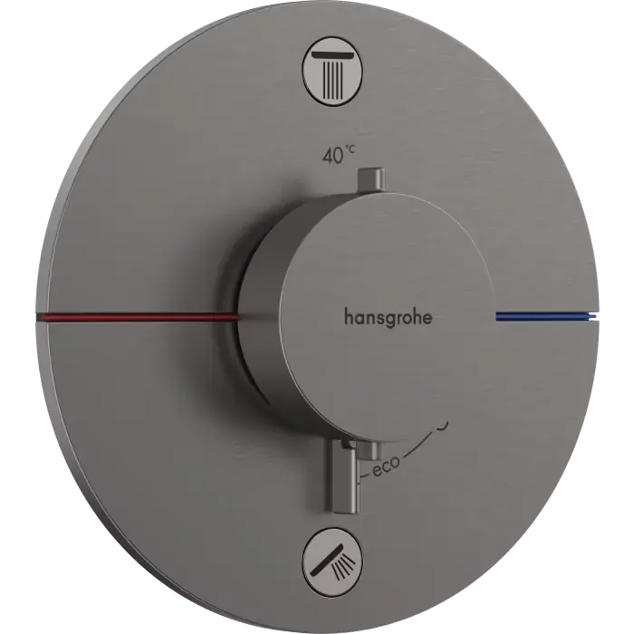 Showerselect comfort s bateria termostatyczna do 2 odbiorników, podtynkowa czarny chrom szczotkowany 15554340 | Skorzystaj teraz