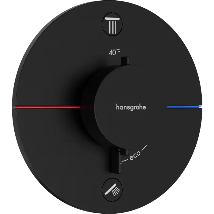 Showerselect comfort s bateria termostatyczna do 2 odbiorników zgodna z normą en 1717, podtynkowa czarny matowy 15556670 - Bardzo popularny produkt