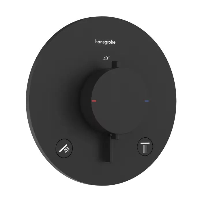 Świetna cena - Ecostat comfort s bateria termostatyczna do 2 odbiorników, podtynkowa czarny matowy 33715670