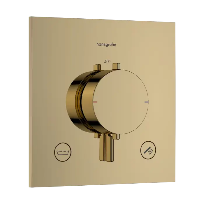 Ecostat comfort e bateria termostatyczna do 2 odbiorników zgodna z normą en 1717, podtynkowa złoty optyczny polerowany 33716990 - Dodatkowy rabat