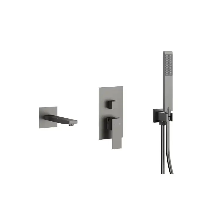 Logon zestaw wannowy podtynkowy z baterią 3 funkcyjną, pvd gun metal grey 5139-401-61 | Produkt ceniony przez klientów