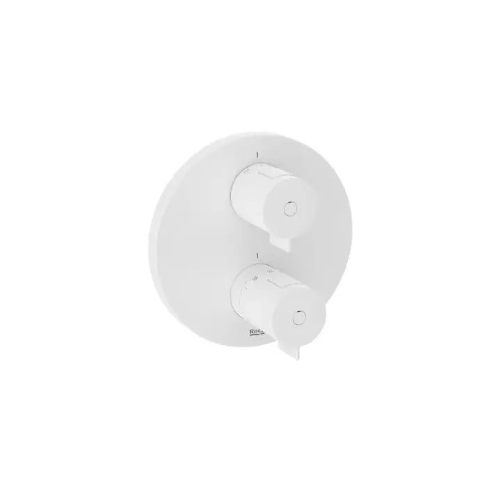 T-500 bateria termostatyczna wannowo-prysznicowa podtynkowa z rozetą okrągłą ø16cm biały mat, do rocabox A5A0C18B00 | Kup online