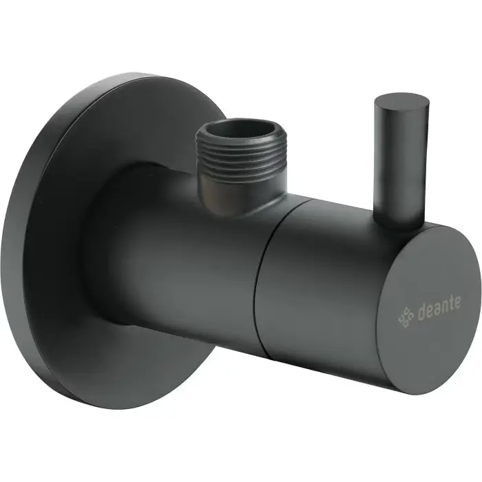 Szybka wysyłka | Zawór kątowy z głowicą ceramiczną okrągły z filtrem 1/2" - 3/8", nero VFA N62R