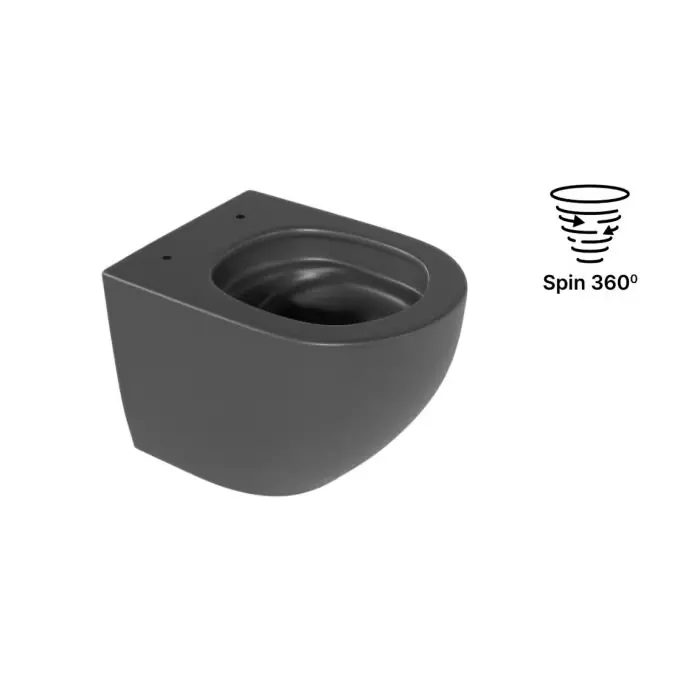 Luqa miska wc 48 cm wisząca bezrantowa, z system spłukiwania spin 360, czarny mat CEAC.6403.480.BLM - Wysoka jakość