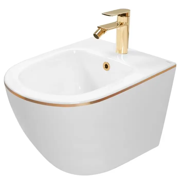 Bezpośrednio z fabryki - Carlo mini gold edge bidet wisz?cy REA-C6990