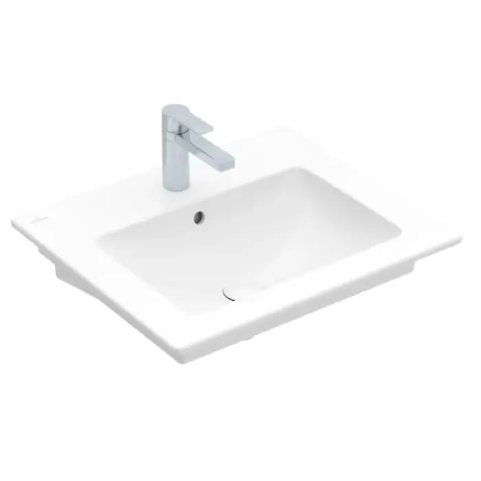 Jakość premium | Venticello umywalka, 600 x 505 x 165 mm, z przelewem, weiss alpin 41246001