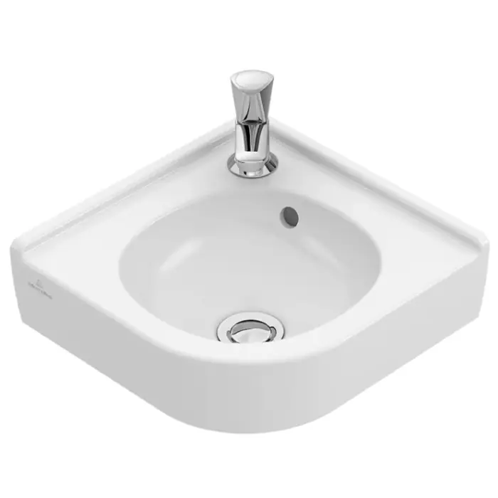 Nie zwlekaj - O.novo umywalka mała narożna, 400 x 320 x 145 mm, z przelewem, weiss alpin 73103201