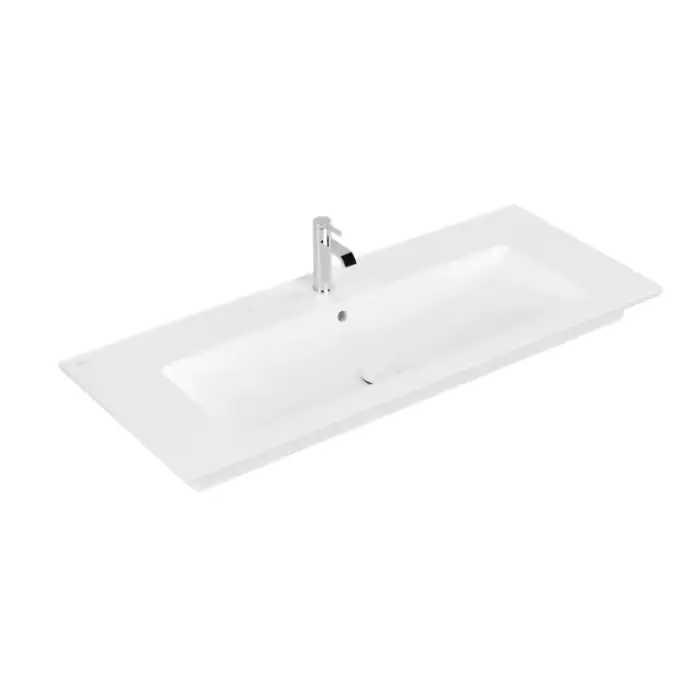 Bezpośrednio od producenta | Venticello umywalka meblowa, 1200 x 500 x 175 mm, z przelewem, stone white ceramicplus 4104CLRW