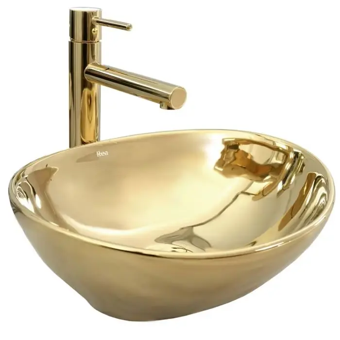 Umywalka nablatowa sofia gold n 41cm REA-U9015 - Bezpieczna płatność