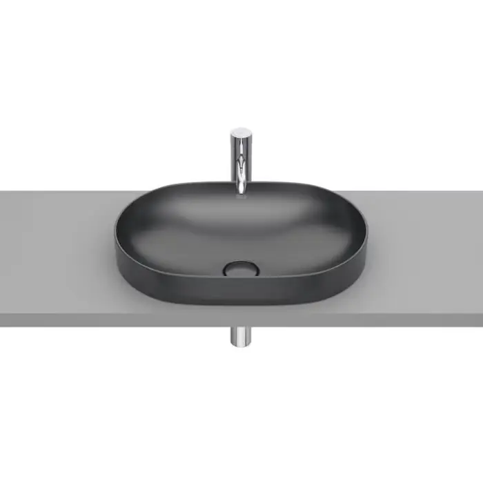 Od ręki | Inspira round umywalka blatowa 550x370 h75 fineceramic® onyx A327527640