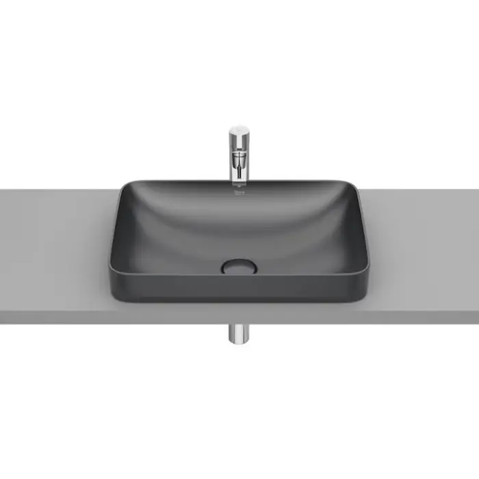 Łatwe zamówienie | Inspira square umywalka blatowa 550x370 h75 fineceramic® onyx A327534640