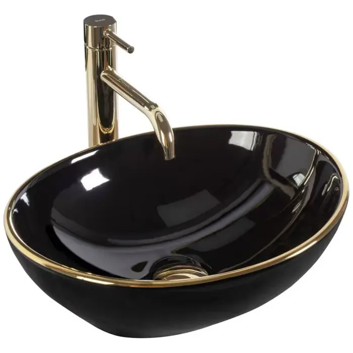 Sofia black gold edge umywalka nablatowa REA-U3695 | Jeszcze taniej