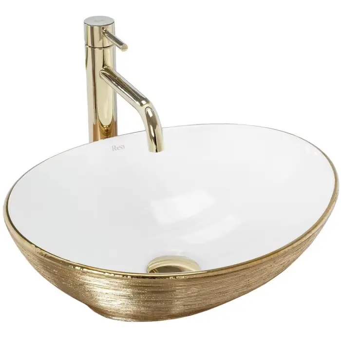 Nowość w sklepie | Sofia brush gold umywalka nablatowa REA-U3697