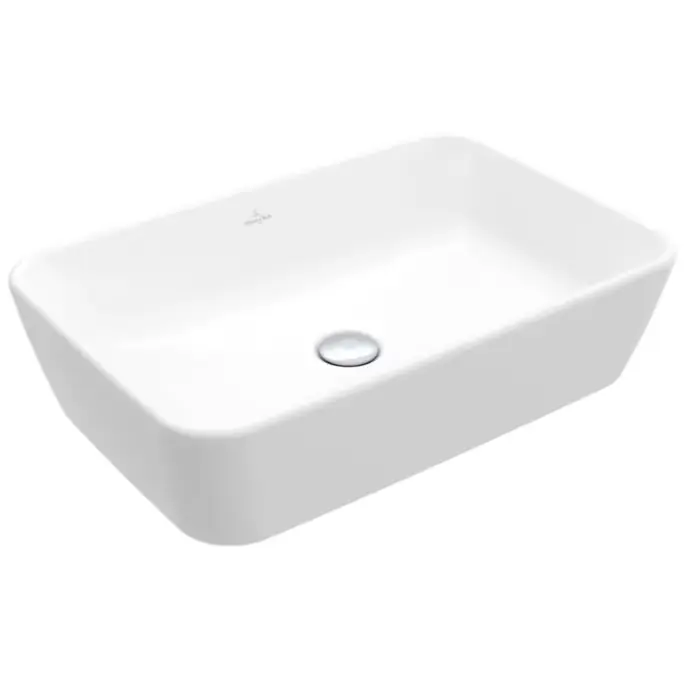 Architectura umywalka stojąca na blacie, 600 x 405 x 155 mm, z przelewem, weiss alpin 5A276001 | Oferta promocyjna